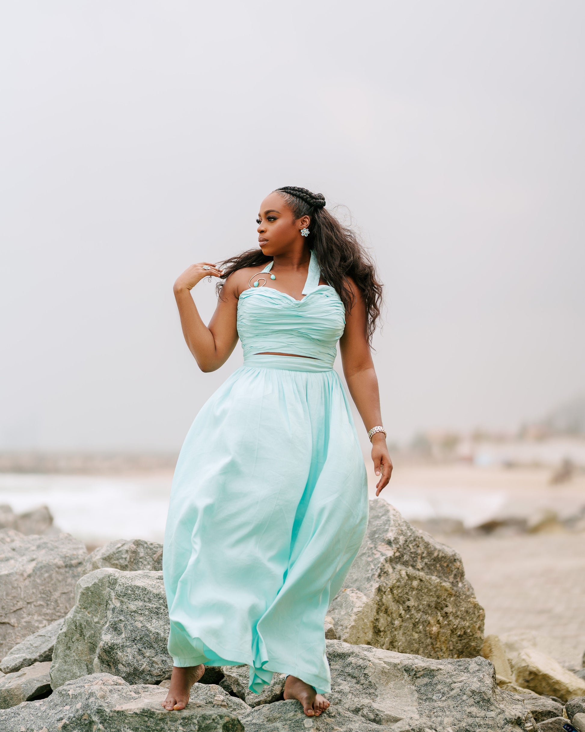 THE VINE CORSET SET (TIFFANY BLUE)