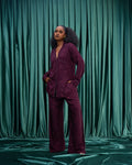 LUMI CRYSTAL-EMBELLISHED PJ SET (Aubergine)